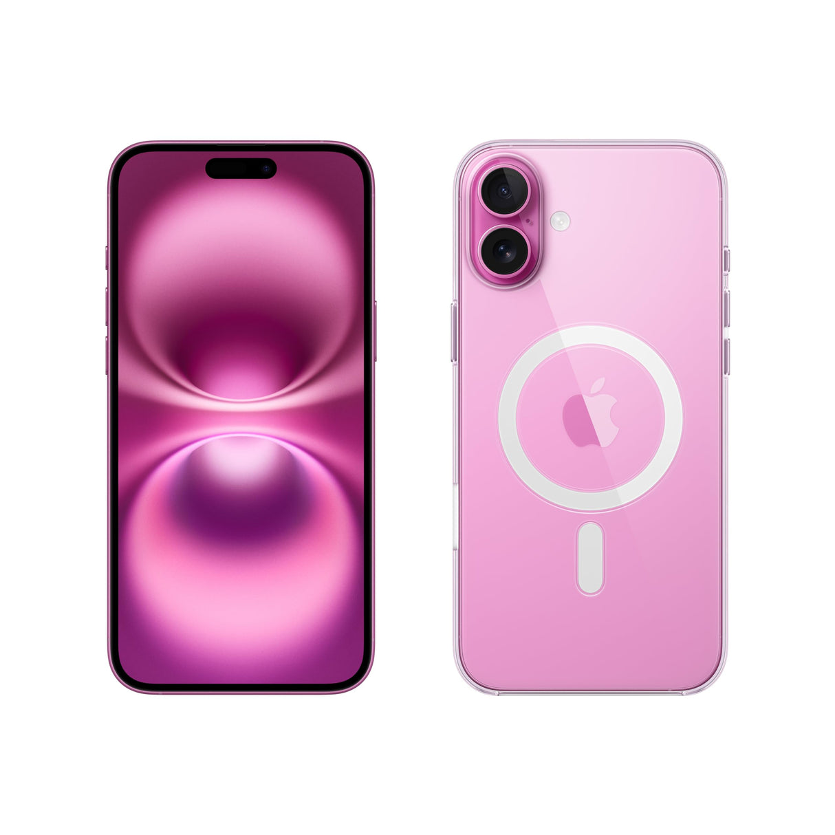 Apple iPhone 16 Plus (128 GB) - Rosa + Funda Transparente con MagSafe
