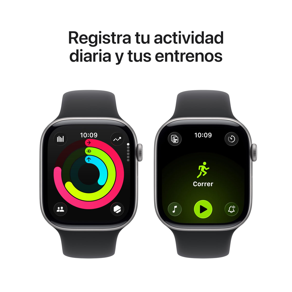 Apple Watch Series 11 GPS+Cellular con Caja de Aluminio en Gris Espacial de 46 mm y Correa Deportiva Negra-Talla M/L.Calidad del Sueño,monitores de entreno y Salud,Pantalla Siempre Activa