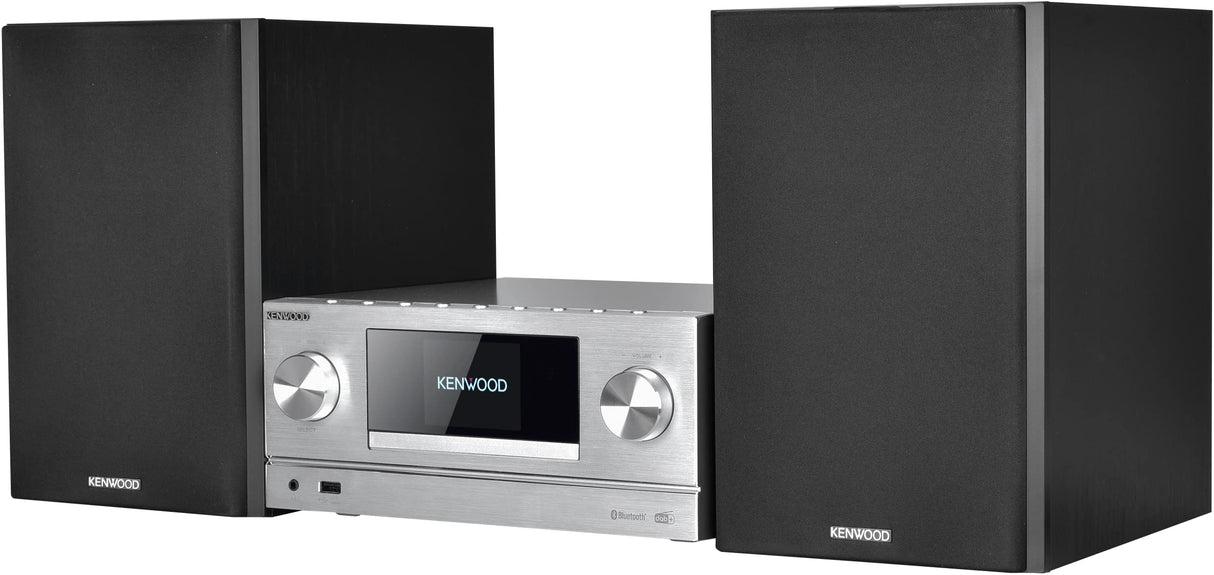 Kenwood M-9000S-S - Micro Sistema Hi-Fi con CD, Dab +, Radio por Internet, Spotify, FM, Bluetooth, USB y Gran Pantalla a Color TFT