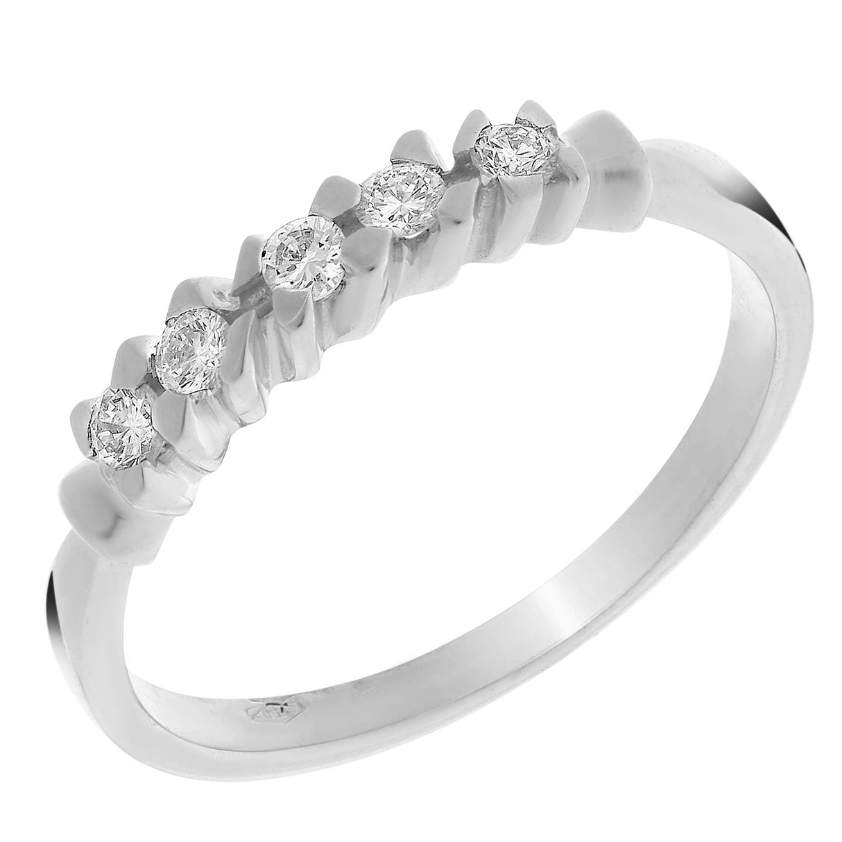 Orphelia Mujer 18 k (750) oro blanco redondo blanco diamante