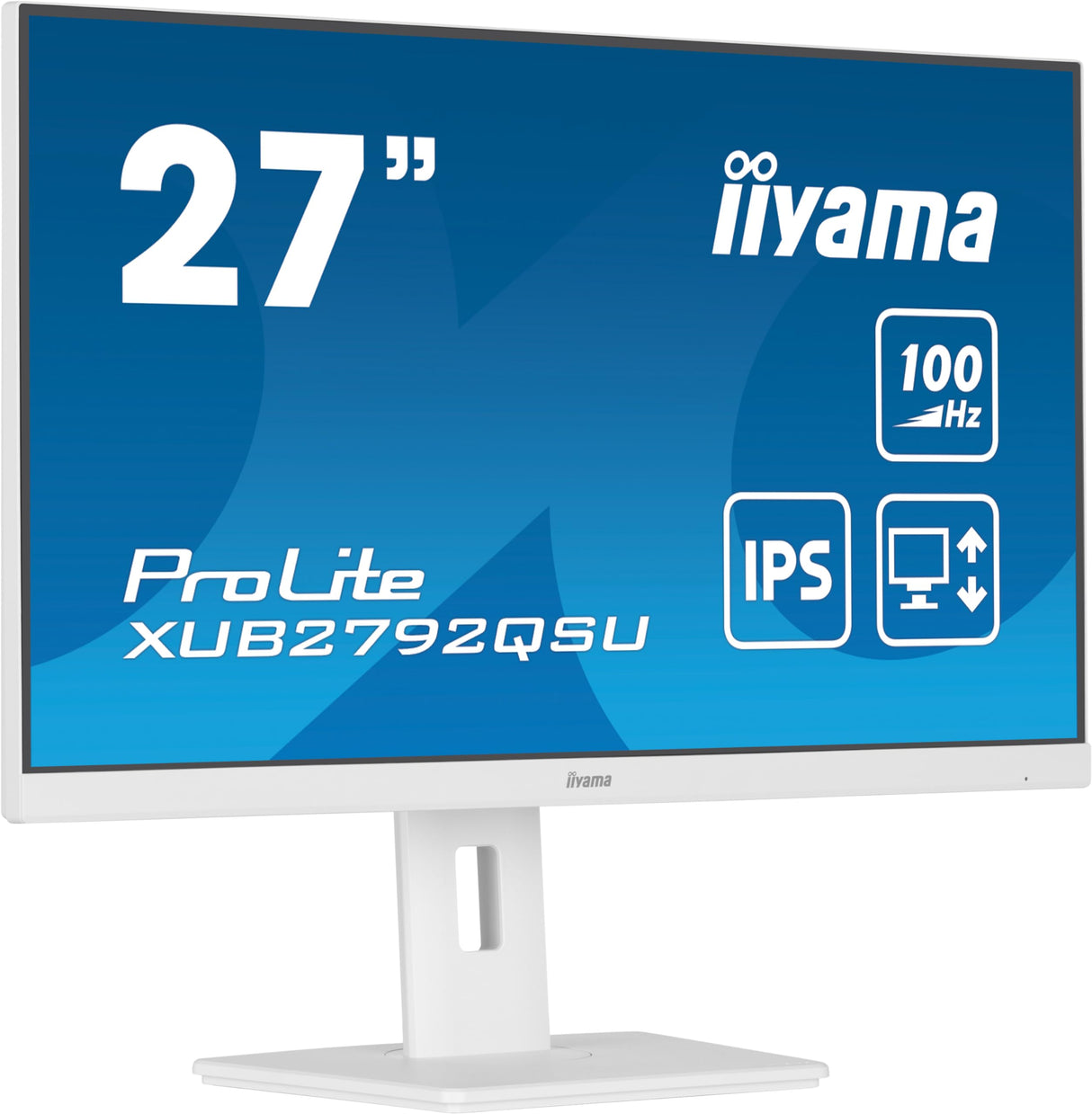 iiyama XUB2792QSU-W6 27" Blanco Panel IPS, 2560x1440100Hz, 0,4ms (MPRT), FreeSync, 15cm Regulable en Altura, Pivotante, 250cd/m², HDMI, DisplayPort, Altavoces, USB 4x3.2