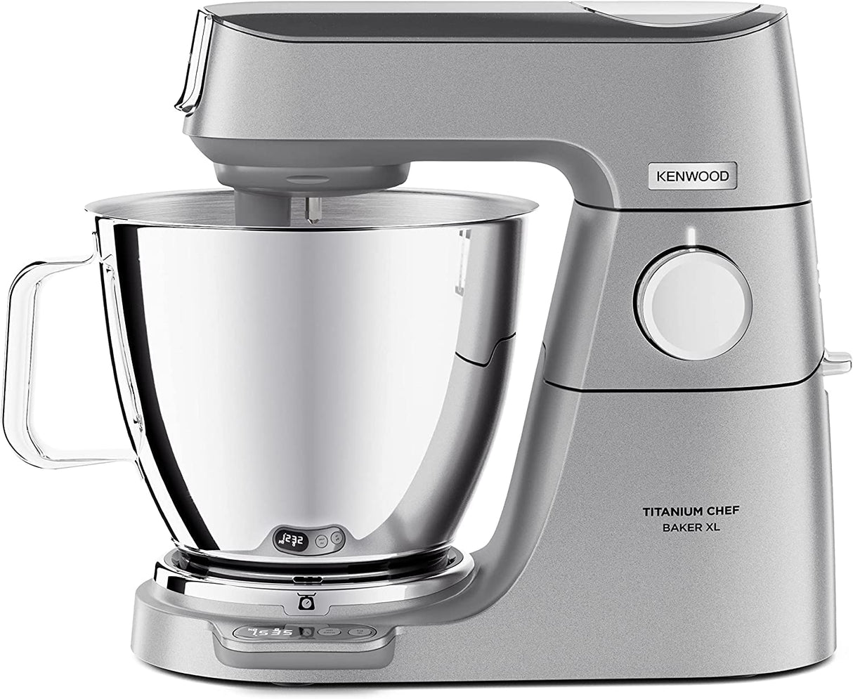 Kenwood Titanium Chef Baker XL Robot de Cocina con Batidor K, Gancho de Amasar, Varillas y Bol de 6,7L, KVL85.424SI, Potencia 1500W, Plata