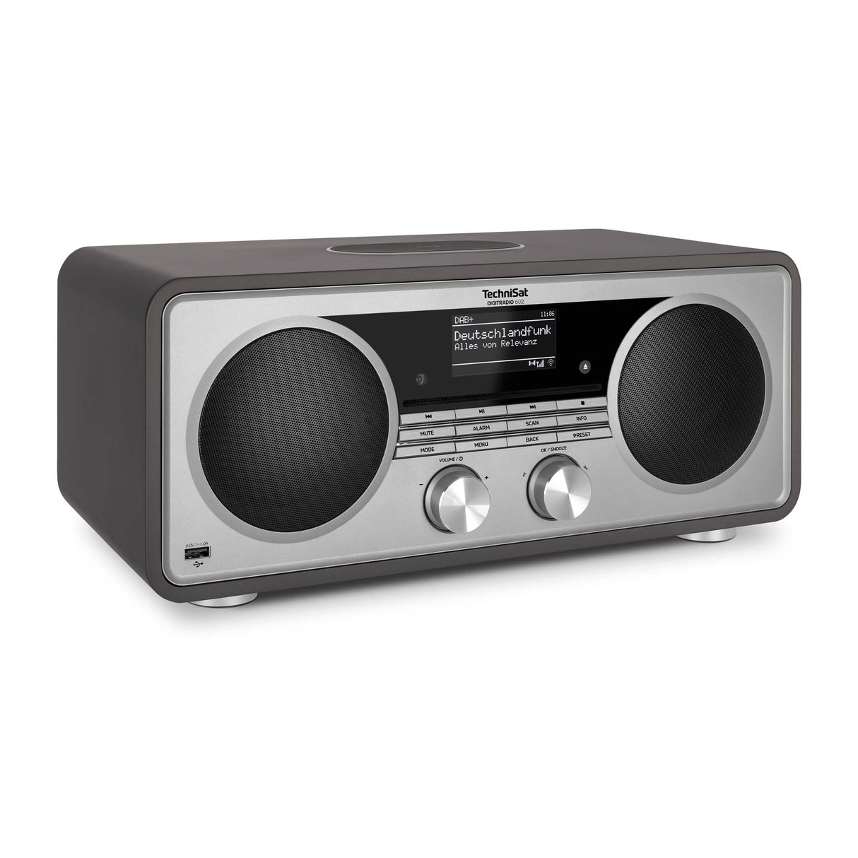 TechniSat DIGITRADIO 602 - Radio por Internet Estéreo (DAB, FM, Sistema 2.1 de 70 vatios con Subwoofer, CD, USB, Transmisión Bluetooth, AUX, WLAN, Despertador, Spotify, Control Remoto) Antracita