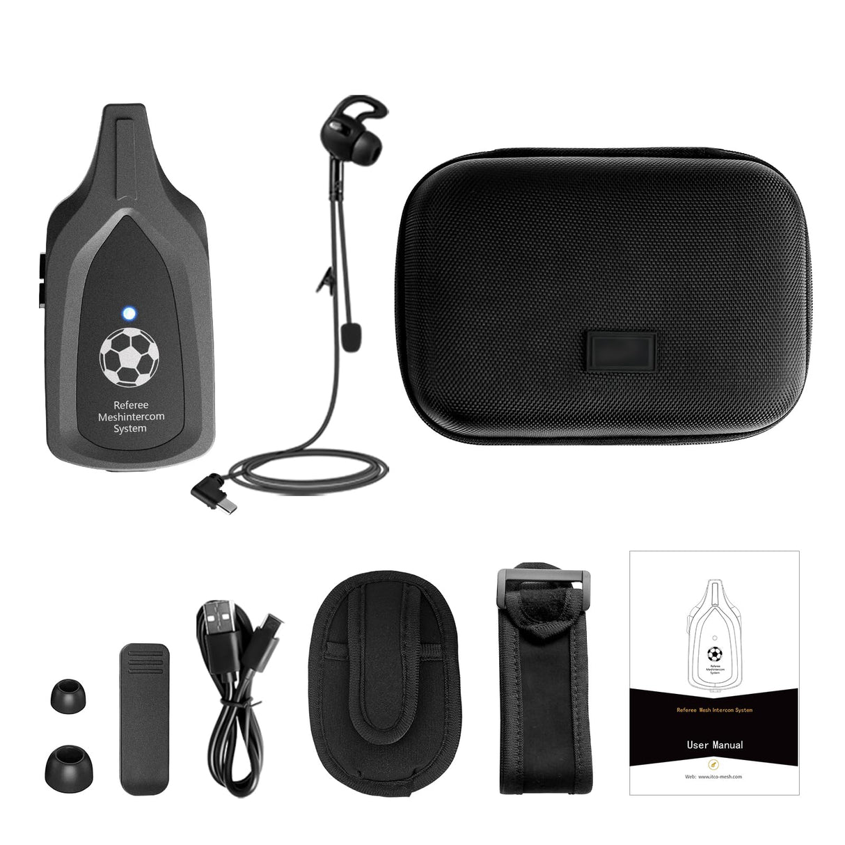 PNI REF06 Sistema de comunicación por intercomunicador Mesh para árbitros, máximo 6 Canales, Auriculares incluidos, IP67