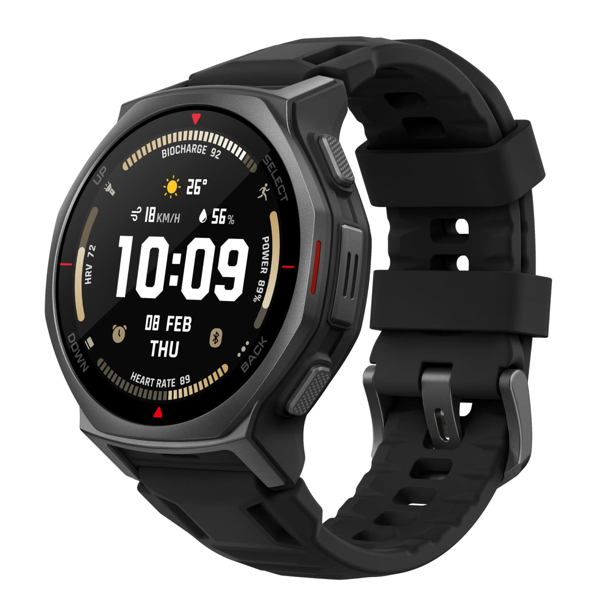 Amazfit T-Rex 3 Pro Reloj Inteligente Outdoor 44mm – Pantalla AMOLED Zafiro, Linterna, Bisel de Titanio, GPS Doble Banda, Mapas Offline, 17 Días Batería, 180+ Modos Deportivos, para Android iPhone
