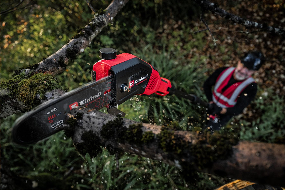 Einhell Professional Multiherramienta con batería GP-HC 18/5020 Li T BL-Solo Power X-Change (18 V, Brushless, Cortasetos de 50 cm, podadora de 18 cm, Mango telescópico, sin batería)