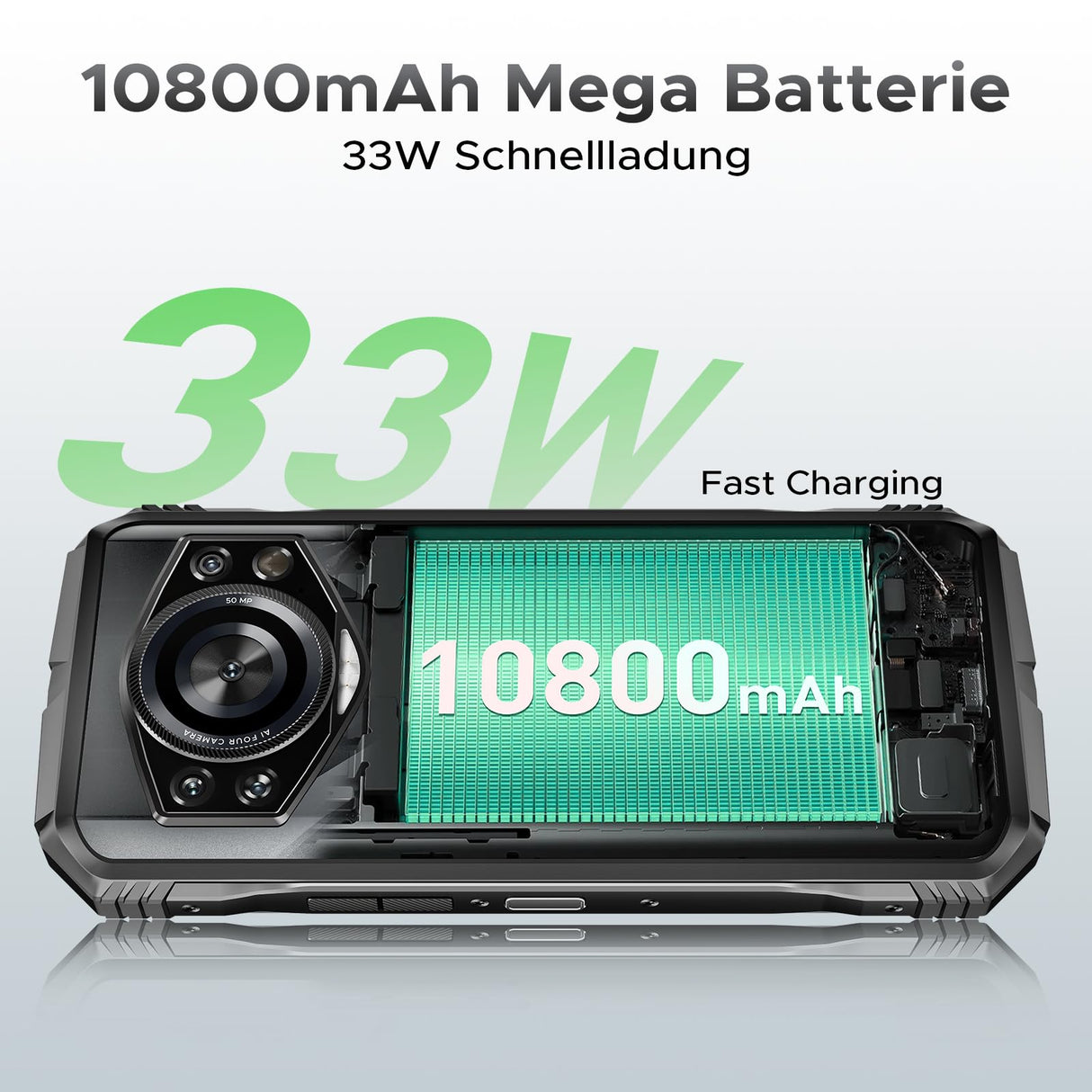DOOGEE S Cyber Pro Movil Irrompible 2025, 32GB+512GB/2TB Movil Resistente, Helio G100 Octa Core, Móvil Rugerizado 10800mAh/33W, 6.6" FHD+ 120Hz, 50MP+32MP+20MP Visión Noctura, IP68/Face ID/NFC/GPS