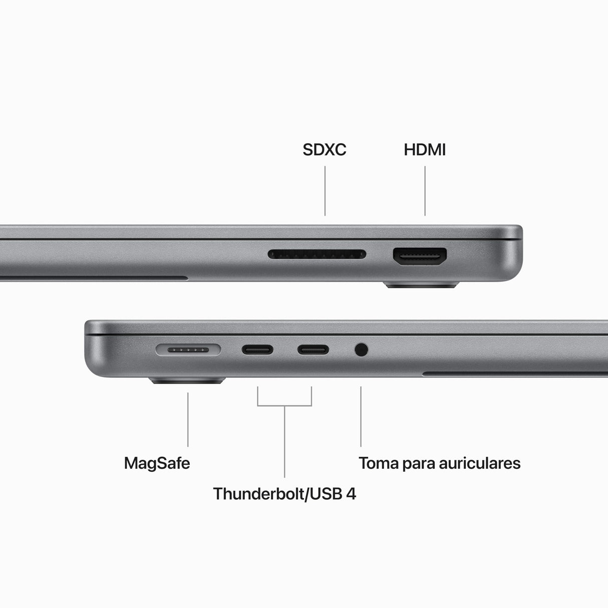 Apple 2023 Mac Book Pro Portátil con Chip M3: CPU de 8 núcleos, GPU de 10 núcleos, Pantalla Liquid Retina XDR de 14,2 Pulgadas, 8 GB de Memoria unificada, 512 GB de SSD, Gris Espacial