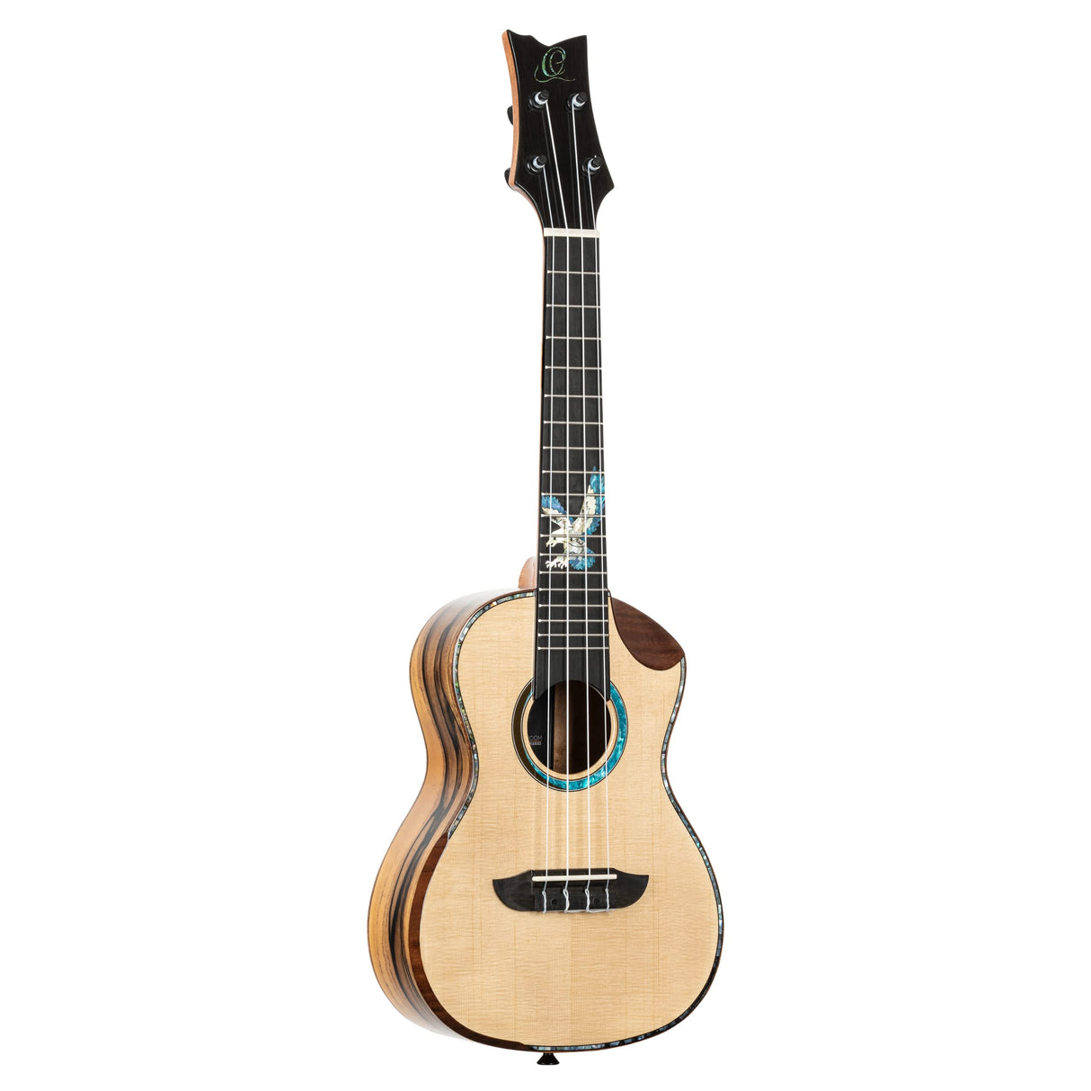 Ortega Guitars, Ukelele acústico eléctrico de 4 cuerdas para habitación privada Elite Series con bolsa, derecha, (EAGLESUITE-U)