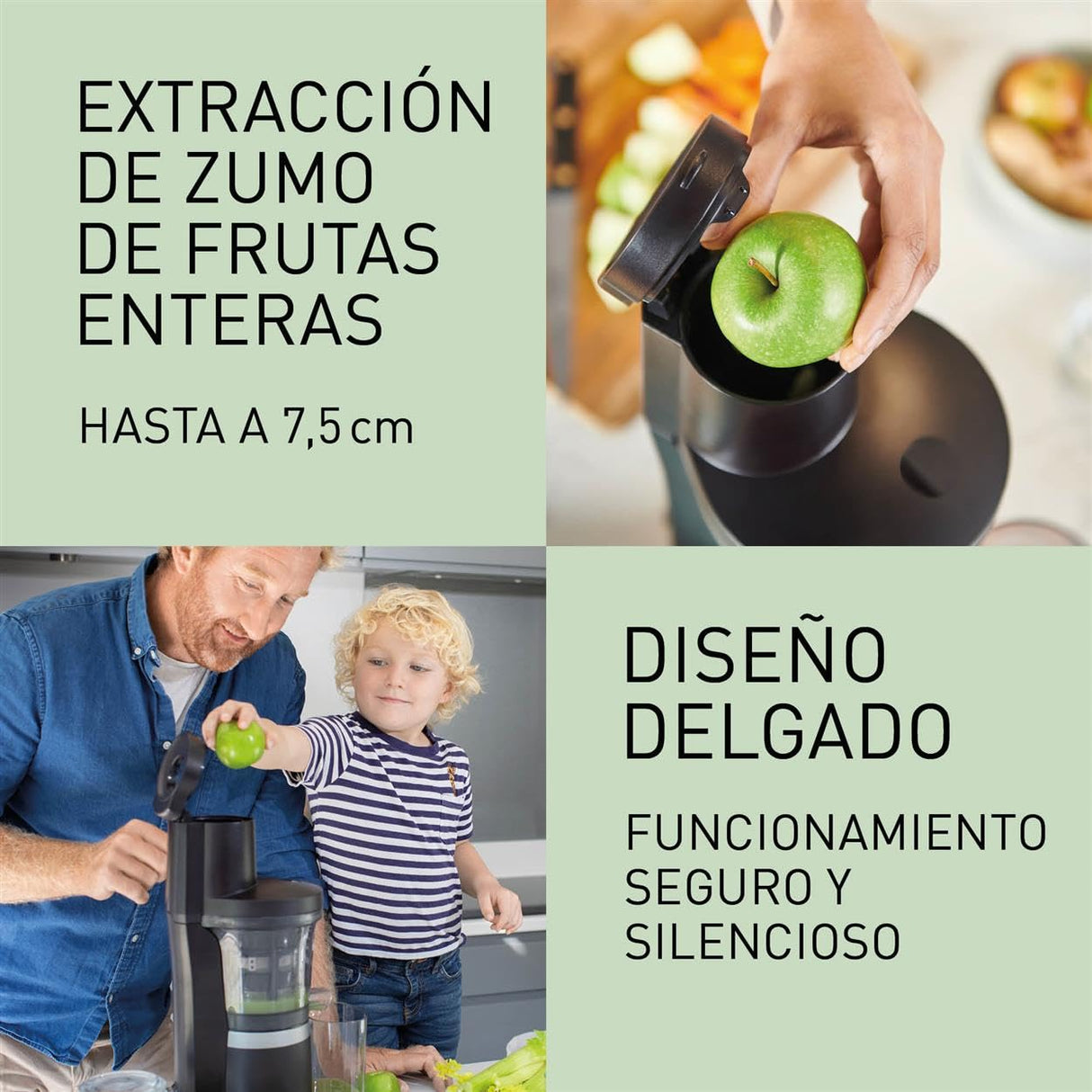 Panasonic Slow Juicer MJ-L700KXE, Exprimidora de Frutas Eléctrica, Jugo de Frutas y Verduras Enteras, Apertura de 75 mm, Diseño Elegante y Delgado, Conveniente, Negro