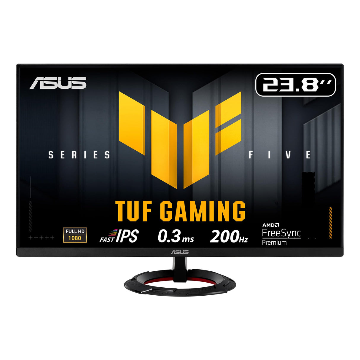 ASUS TUF Gaming VG249Q5R Monitor de 23,8 Pulgadas, Full HD (1920 x 1080), 200 Hz, Fast IPS, ELMB, 0.3 ms GTG (mín), Altavoz estéreo, DisplayWidget Center, AI Visual