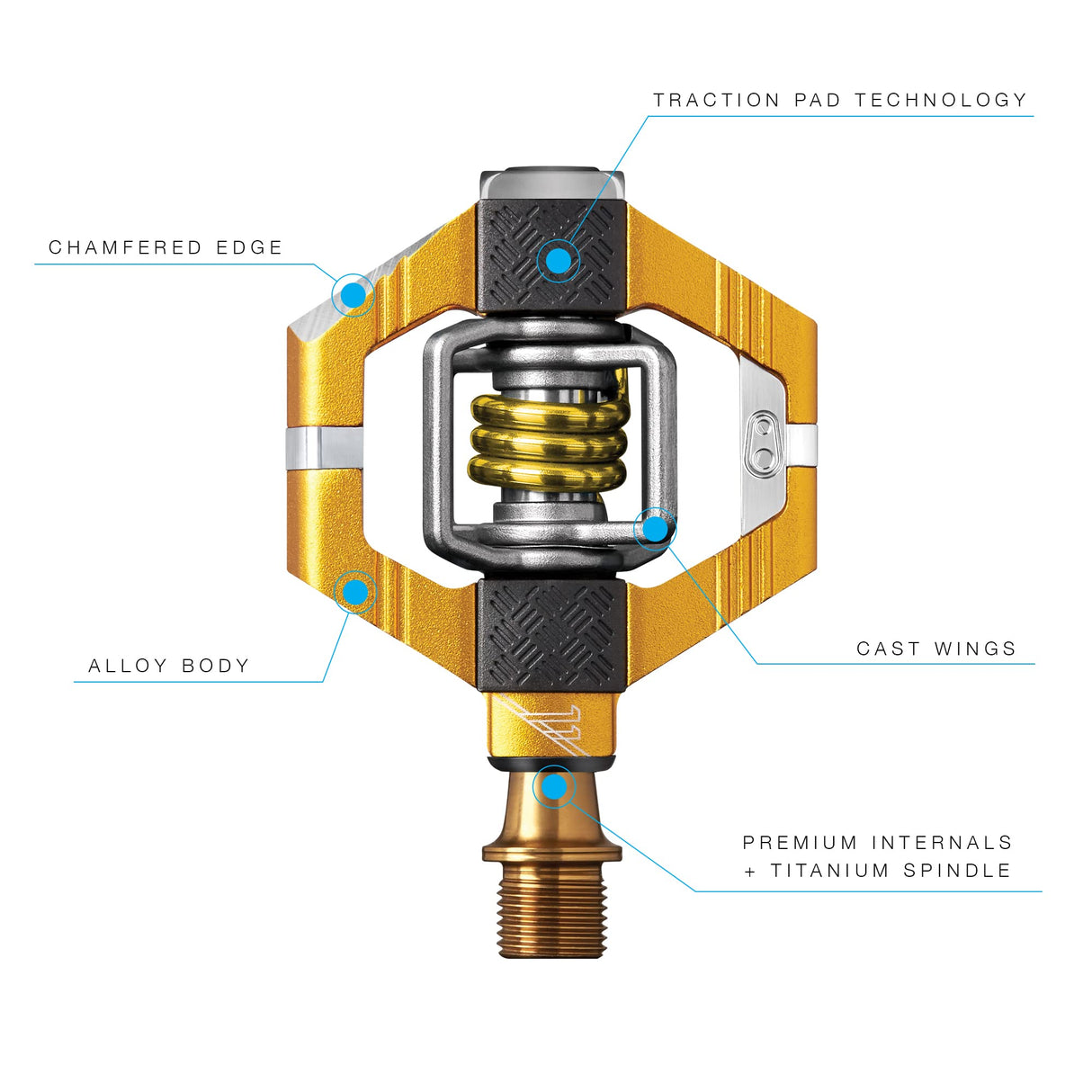 Crankbrothers Crank_Brothers_641300159847 Pedal de Bicicleta, Unisex Adulto, Dorado, Talla única