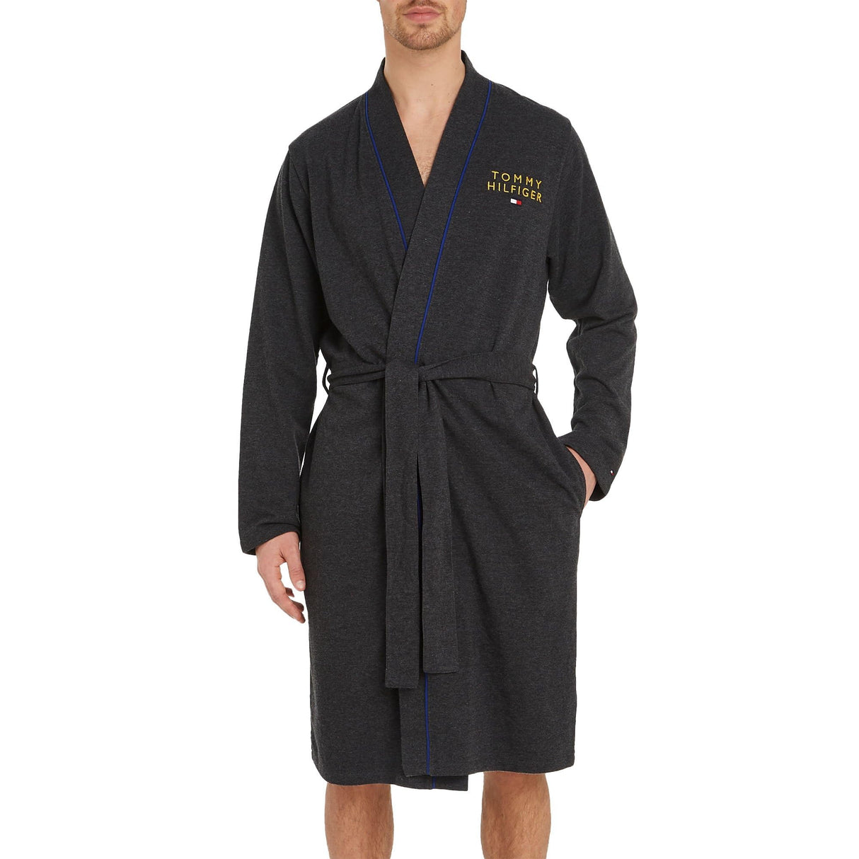 Tommy Hilfiger HW Bathrobe UM0UM02990 Batas de Baño, Gris (Dark Grey HT), XL para Hombre