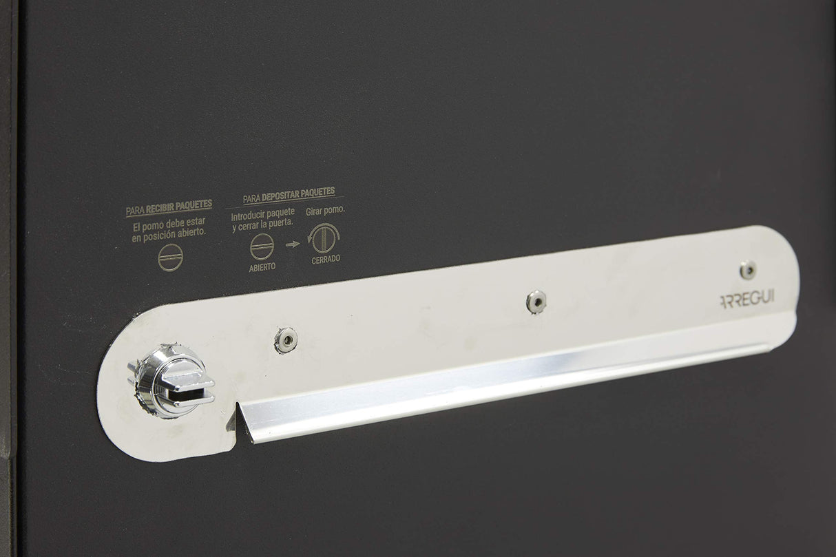 Arregui Bigpack Mail EP2014 Individual de Acero para Correo y para paquetería Grande, buzón para Paquetes, Negro