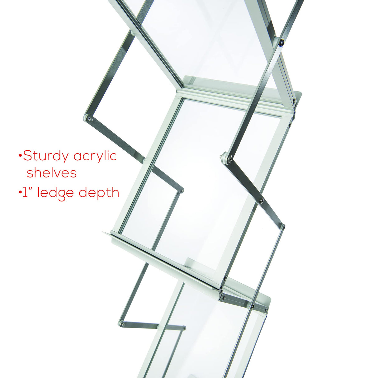 Deflecto - Expositor plegable (aluminio, con maleta de transporte, 6 niveles, A4)