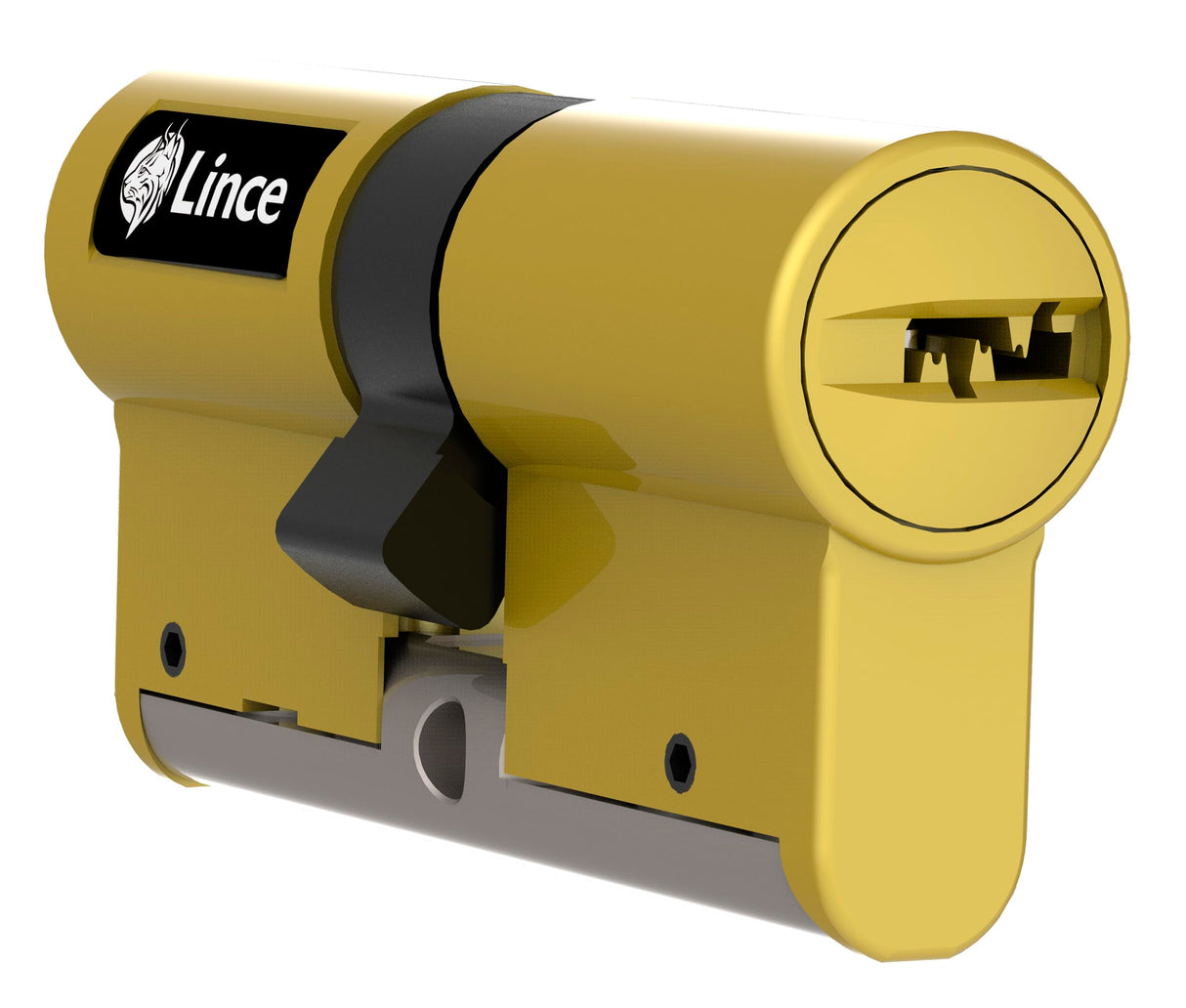 Cilindro de alta seguridad LINCE C7 L30+60, triple bloqueo patentado, anti-golpes, anti-rotura, función desbloqueable (antipánico), 5 llaves reversibles, certificado EN 1303:2016.