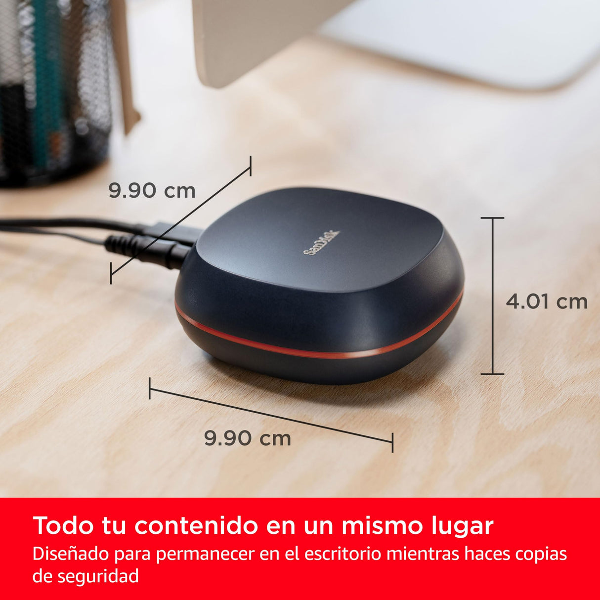 SanDisk Desk Drive SSD 8TB unidad SSD externa de sobremesa, compatible con Windows y Mac, copias de seguridad automáticas, hasta 1000 MB/s, Alta capacidad, formato exFAT, USB-C, USB 3.2 Gen 2