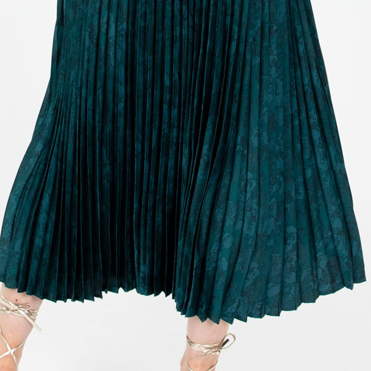 Lovedrobe Women's Midaxi Dress Ladies Emerald Green Pleated Empire A-Line High Waist Tie Neck Wedding Guest Cocktail Evening Prom Vestido, 40 para Mujer