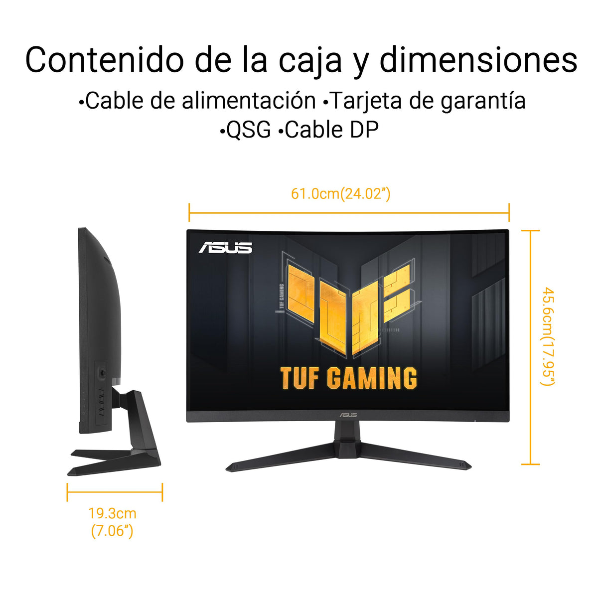 ASUS TUF Gaming VG27WQ3B Monitor Gaming de 27 Pulgadas QHD, Curvo, 180 Hz, ELMB, FreeSync, Tiempo de Respuesta de 0.5 ms, 90% DCI-P3, HDR, DisplayWidget Center