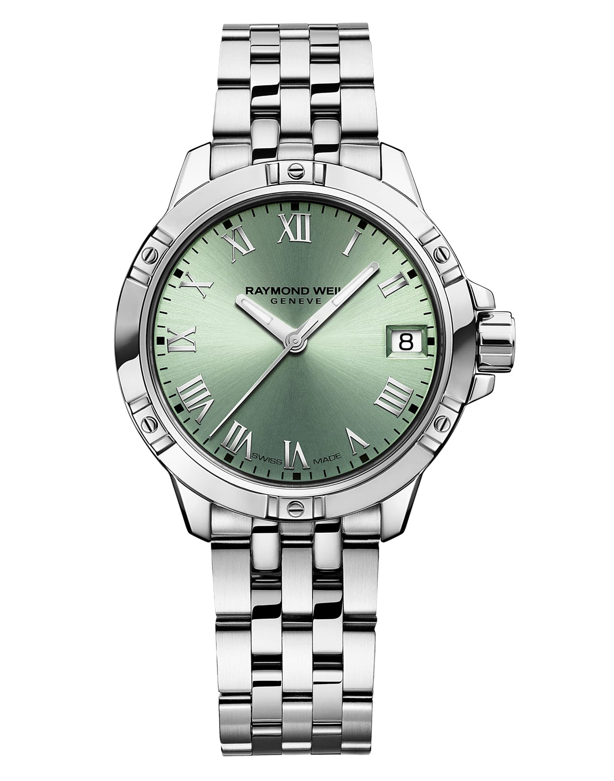 Raymond Weil Reloj Tango, 5960 -ST -00520, Redonda, Cuarzo para Mujer Verde Caja de 30 mm