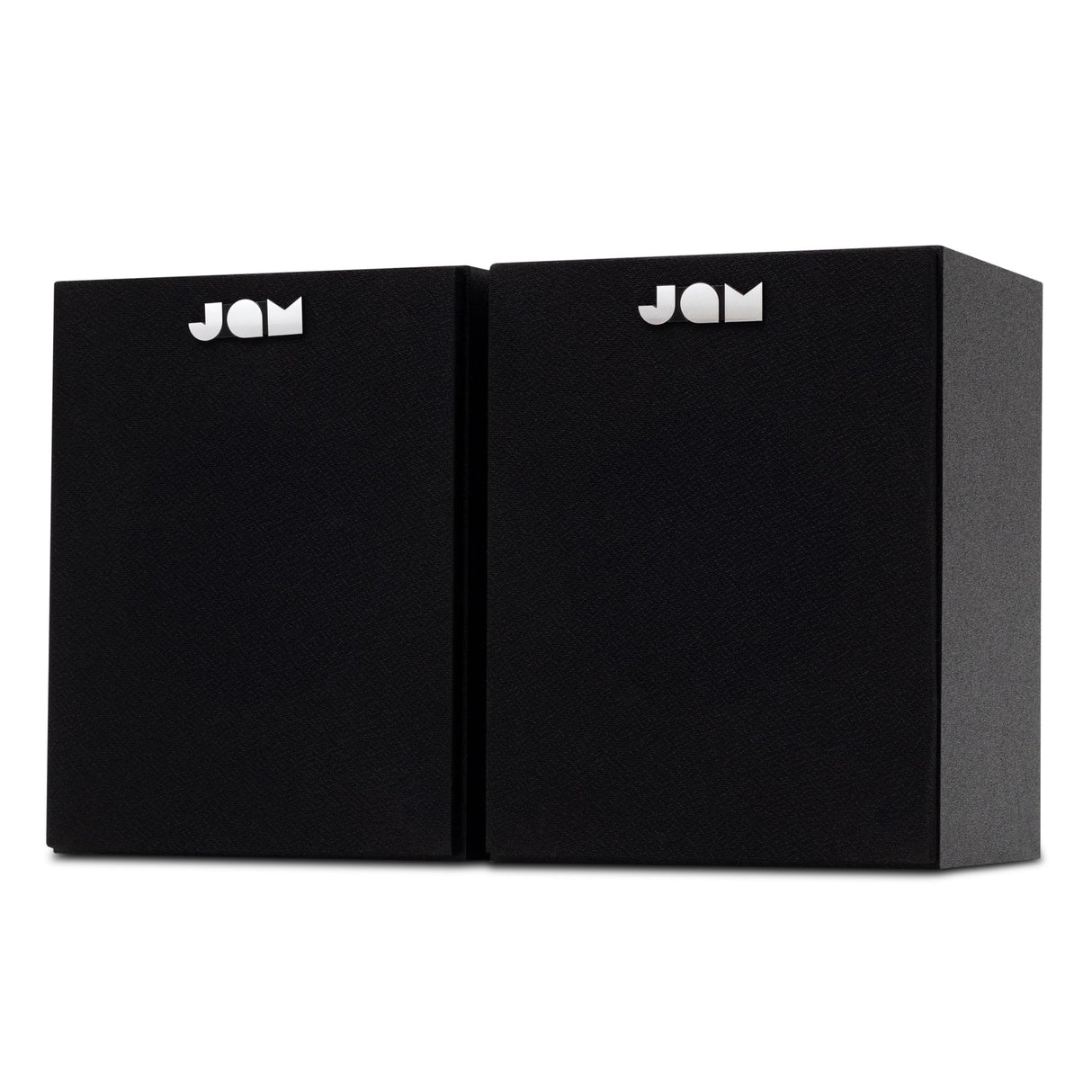 JAM Altavoces de Estantería - Altavoces Cableados con Entradas AUX y RCA, Compatibles con Tocadiscos y Reproductores de Vinilos, Altavoces Activos, Amplificación Integrada, Negro