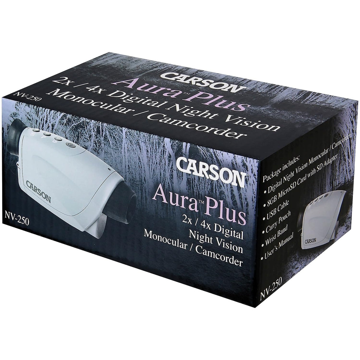 Carson Aura Plus - Videocámara con visión Nocturna (2X, Tarjeta MicroSD, MicroUSB), Color Azul