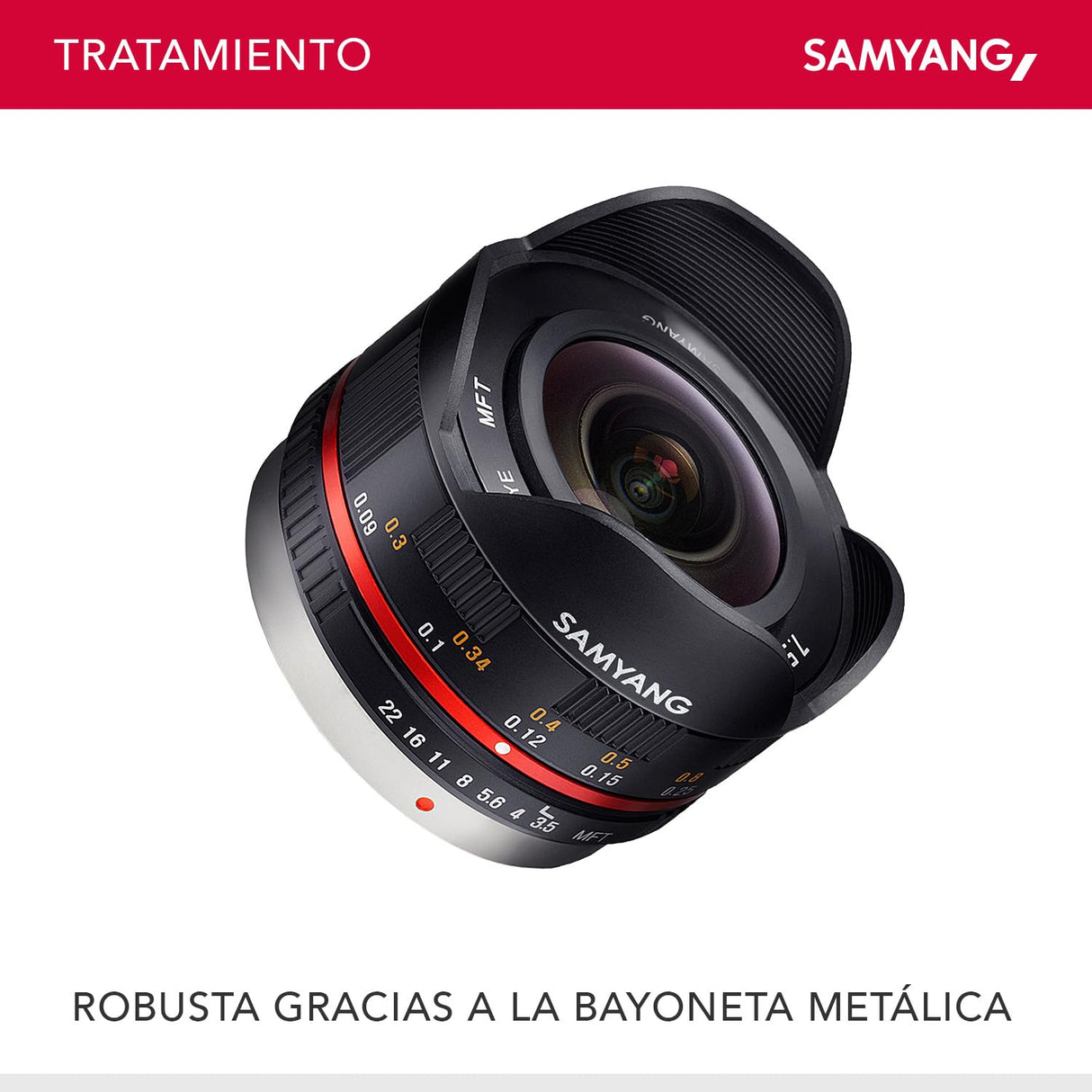 Samyang 7,5/F 3,5 UMC Fish-Eye MFT - Objetivo fotográfico para Micro Cuatro Tercios, Negro