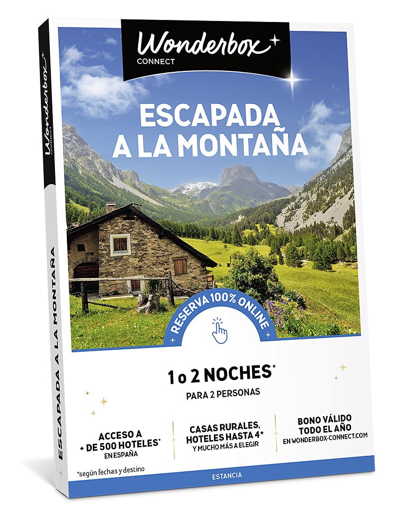 WONDERBOX Connect - Caja Regalo - Escapada en la montaña - 1 o 2 Noches en Las Zonas montañosas mas increíbles de España para 2 Personas Entre más de 500 hoteles en España