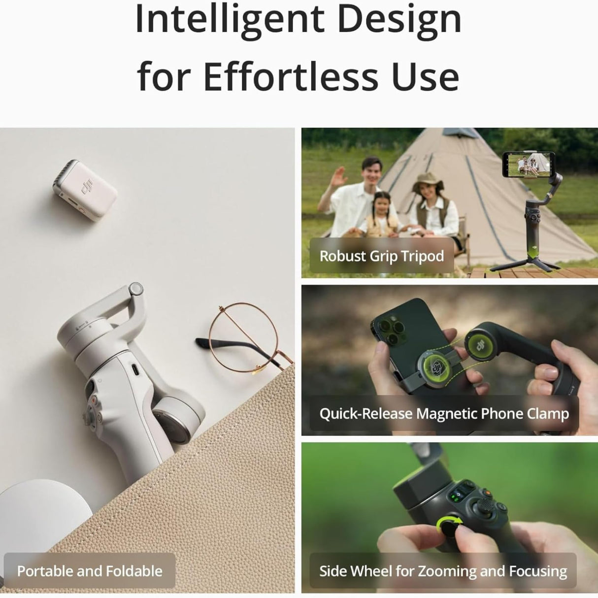 DJI Estabilizador para Smartphones OSMO Mobile 6, en Tres Ejes para teléfonos, Brazo Extensible Integrado, portátil y Plegable, estabilizador para videoblogs, vídeos de Youtube y TikTok
