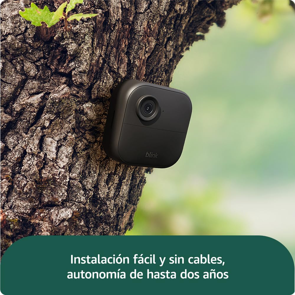 Nueva Blink Outdoor 4: cámara de seguridad inteligente HD sin cables, 2 años de autonomía, detección de movimiento optimizada, compatible con Alexa(sistema de 2 cámaras con Sync Module Core incluido)