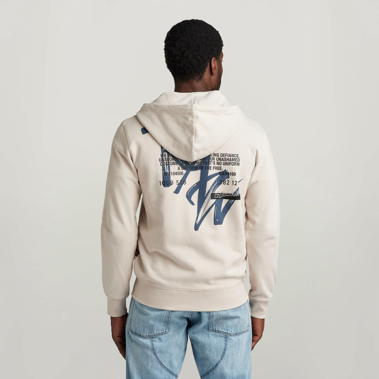 G-Star para Hombre Sudadera Back Graphic Zip Through Hooded, Beige (Whitebait D24769-D562-1603), XXL