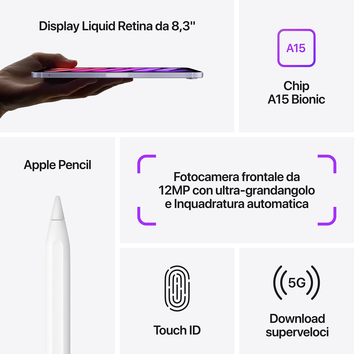 Apple 2021 iPad Mini (de 8,3 Pulgadas con Wi-Fi + Cellular, 256 GB) - Gris Espacial (6.ª generación)