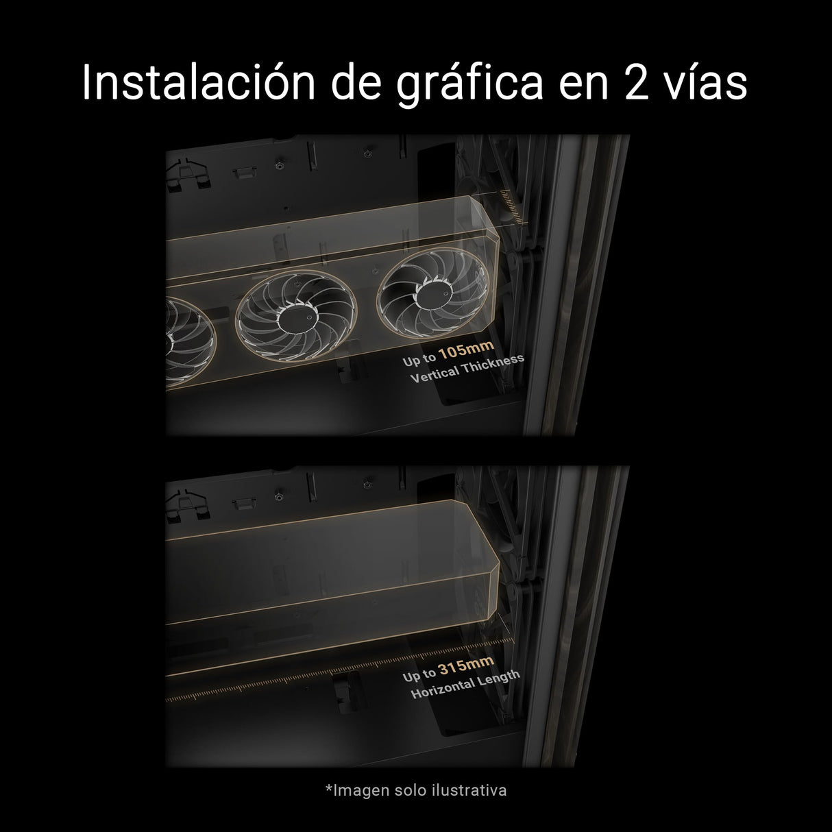 ASUS ProArt PA401, Chasis ATX con Panel de Vidrio Templado, Compatible con GPU de hasta 314 mm, Dos Ventiladores de 160 mm, Bloqueo del Panel Lateral, Soporte para Fuente de alimentación extraíble