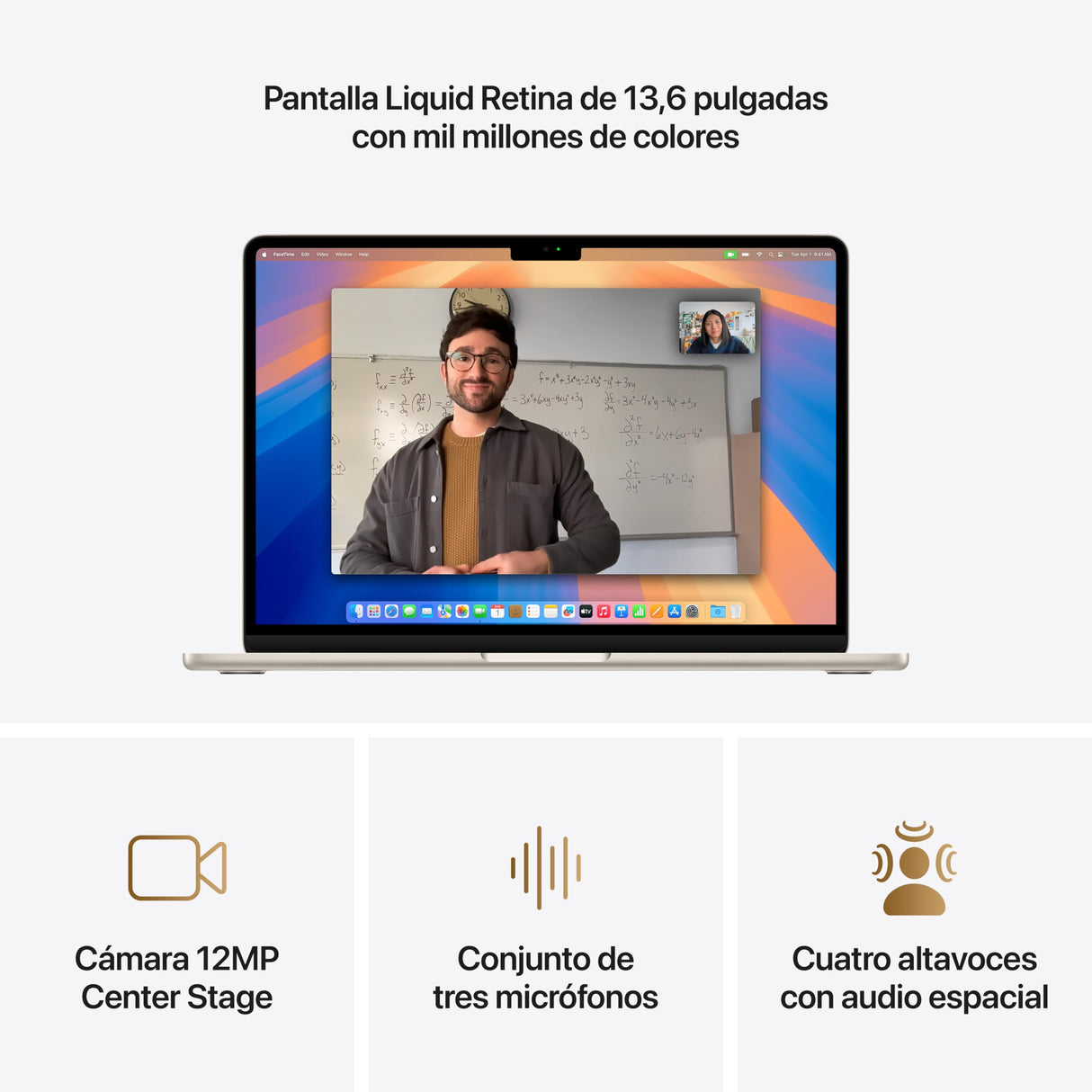 Apple 2025 MacBook Air de 13 Pulgadas con Chip M4: diseñado para Apple Intelligence, Pantalla Liquid Retina de 13,6 Pulgadas, 16 GB de Memoria unificada, 256 GB SSD, Teclado español; Blanco Estrella