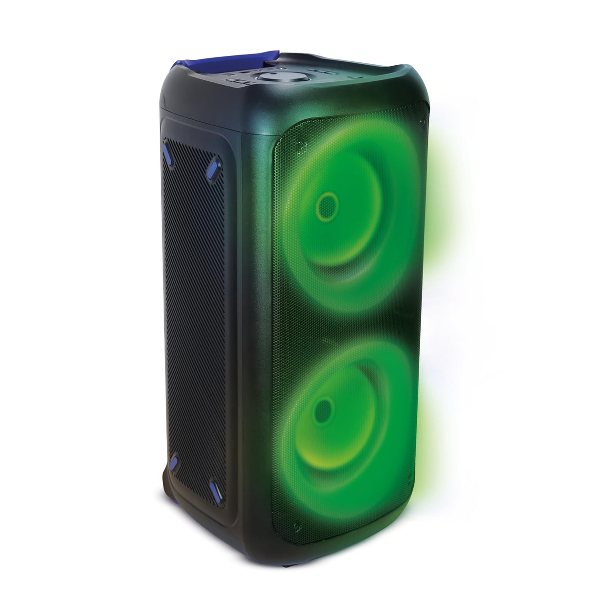 mooov 477371 - Altavoz Bluetooth Potente 200W Musicales, TWS portátil, 7 Efectos LED, Tomas USB, SD, Entrada para Micro, asa Extensible y Ruedas Estilo Trolley para fácil Transporte