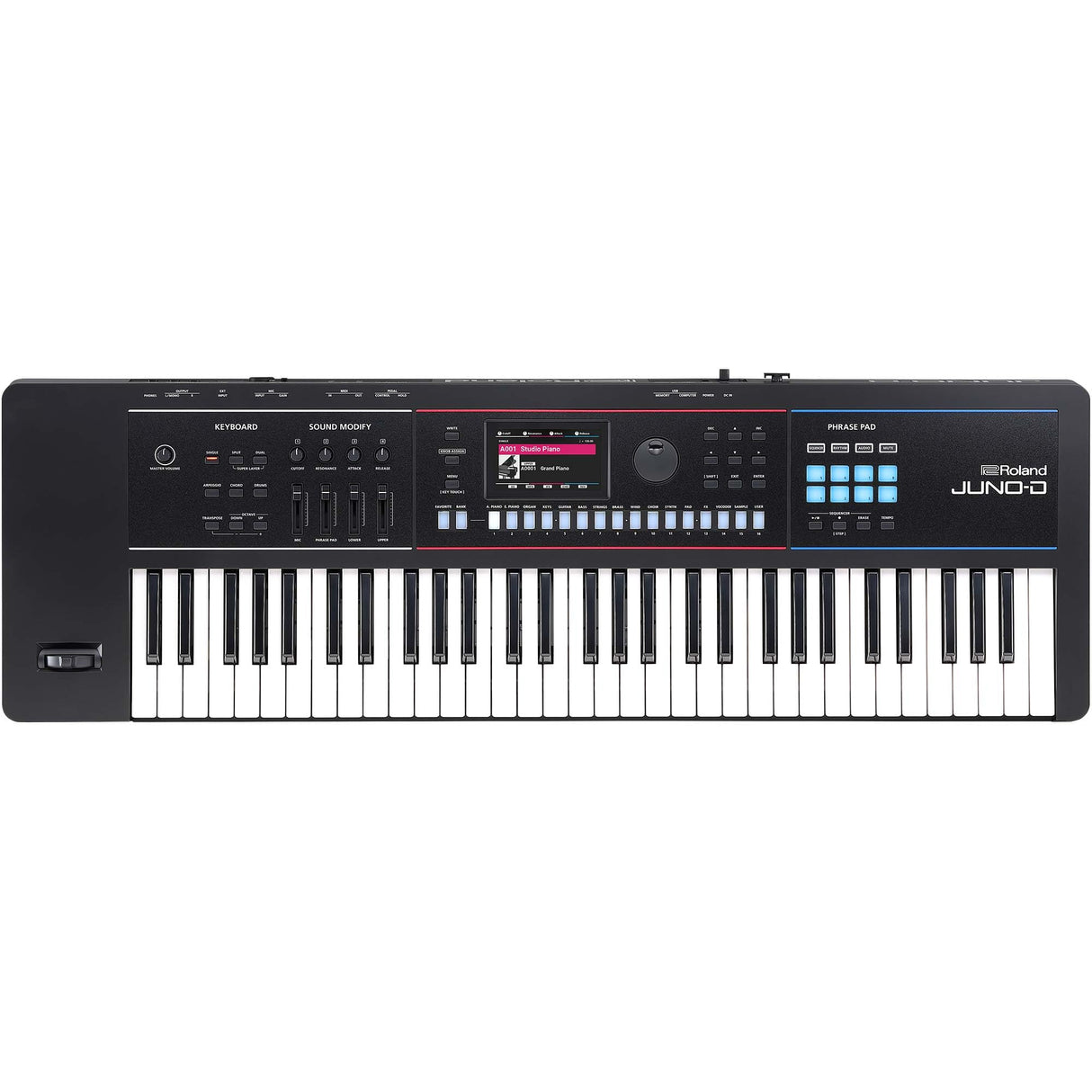 Sintetizador Roland JUNO-D6 | Teclado de 61 notas con acción de sintetizador | Generador ZEN-Core con más de 3.800 sonidos integrados | Intuitivas herramientas creativas | Interfaz de audio/MIDI USB-C