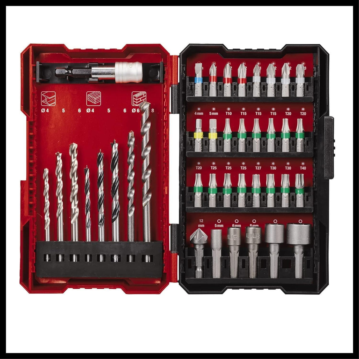 Einhell Professional Taladro percutor con batería TP-CD 18/60 Li-i BL +39 Power X-Change (18V, 60 Nm, set de puntas/brocas de 39 piezas, 2 baterías PXC de 2,0 Ah, E-Box Basic)