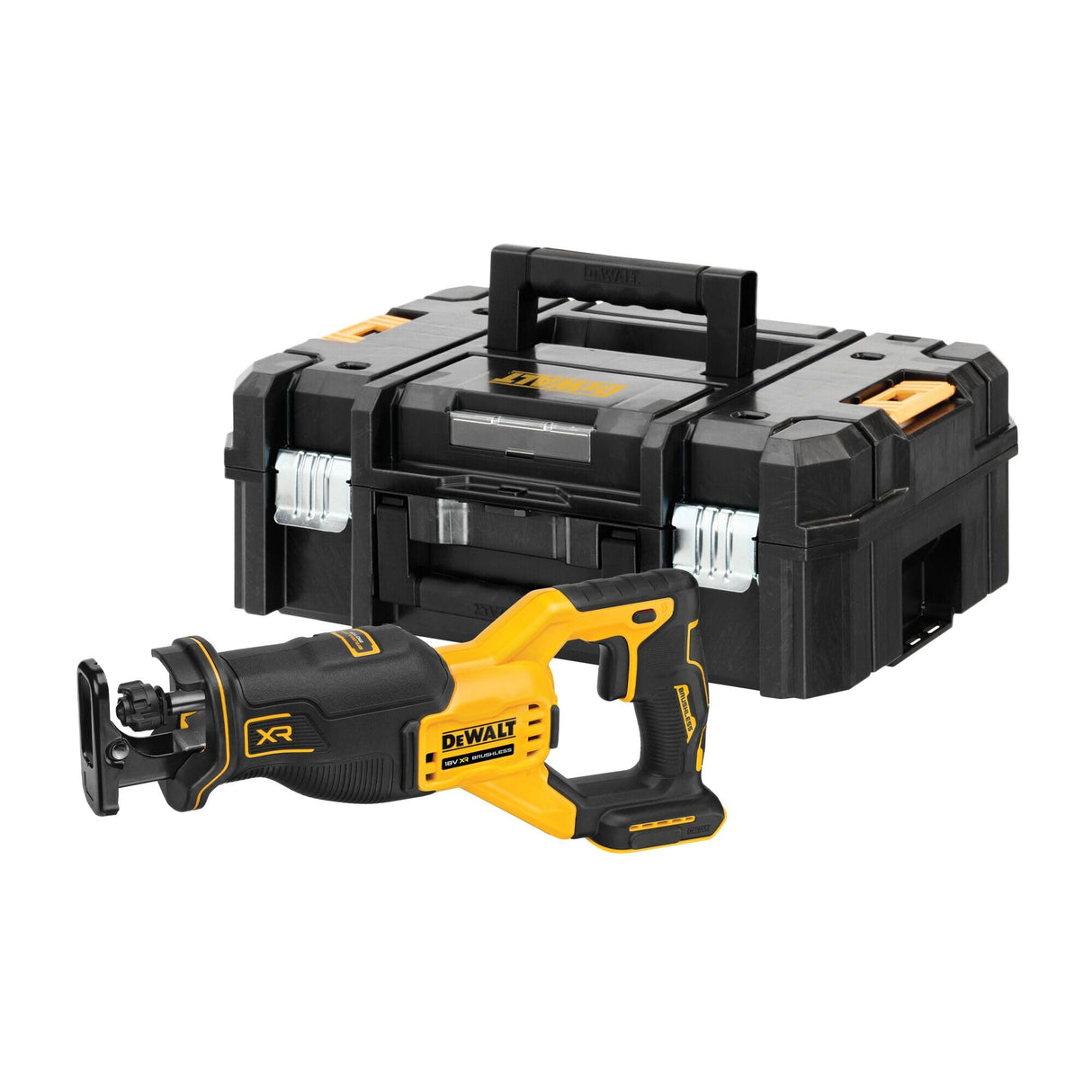 DEWALT DCS382NT-XJ - Sierra sable 18V XR, Motor sin escobillas, Compacta, Capacidad máxima de corte de 300 mm, Alta velocidad de corte, Luz LED, Incluye caja TSTAK, No incluye batería ni cargador