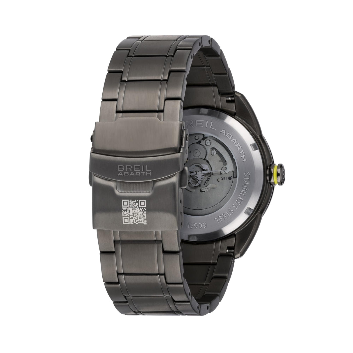 BREIL Reloj Hombre Abarth Monocolor Esfera Negra Movimiento AUTOMÁTICO Solo Tiempo y Pulsera DE Acero Color Gris TW2045