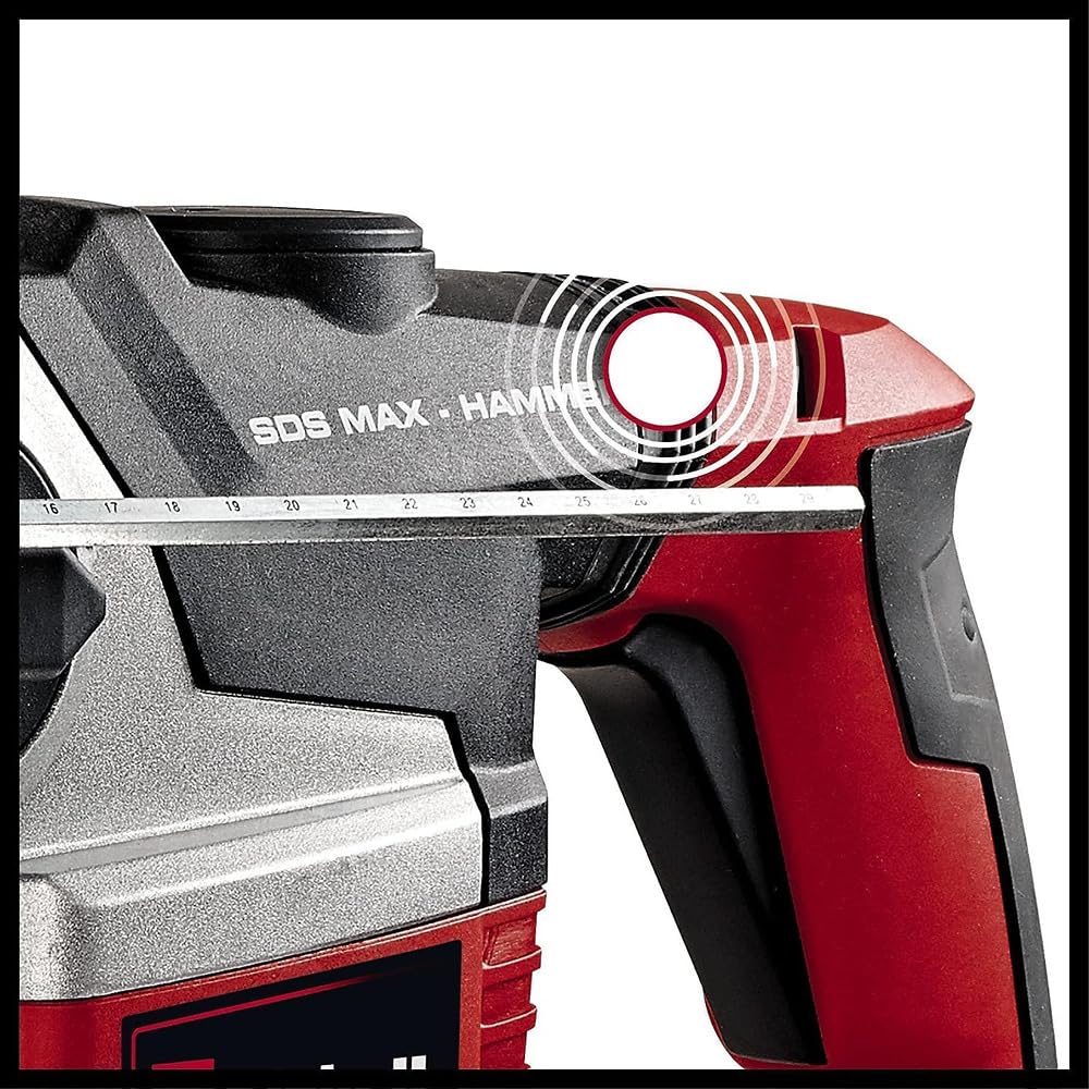 Einhell Martillo perforador TE-RH 38 3F (1050 W, intensidad de impacto 9 J, recepción SDS-Max, tope de profundidad de perforación de metal, potencia de perforación 38 mm en hormigón)