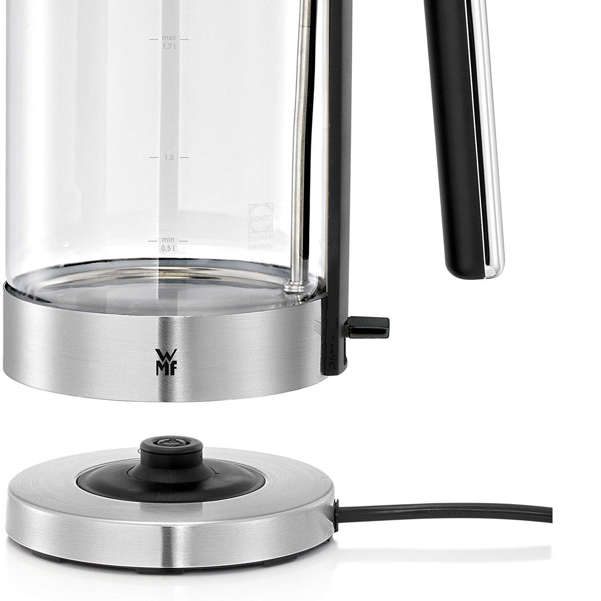WMF Lono - Hervidor, 3000 W, 1.7 litros, Acero Inoxidable, Plateado/Transparente