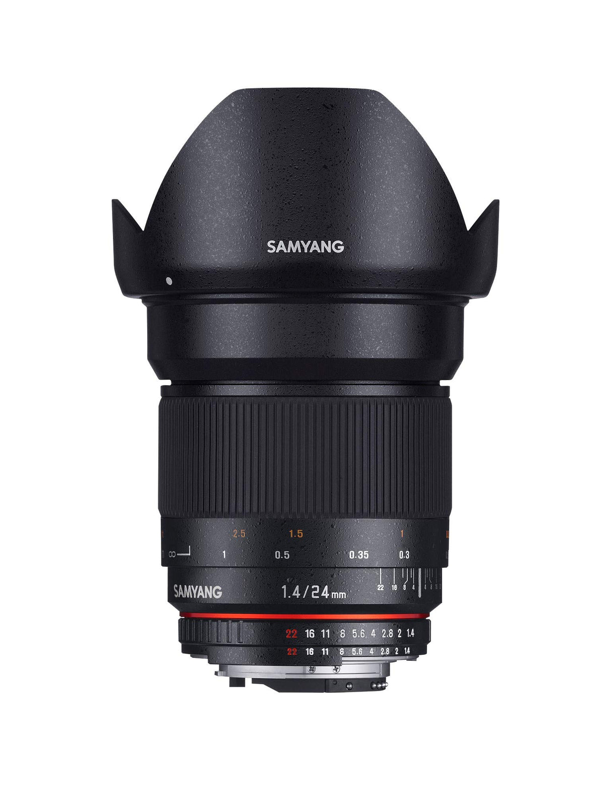 Samyang F1110806101 - Objetivo fotográfico DSLR para Sony E (Distancia Focal Fija 24mm, Apertura f/1.4-22 ED AS IF UMC, diámetro Filtro: 77mm), Negro