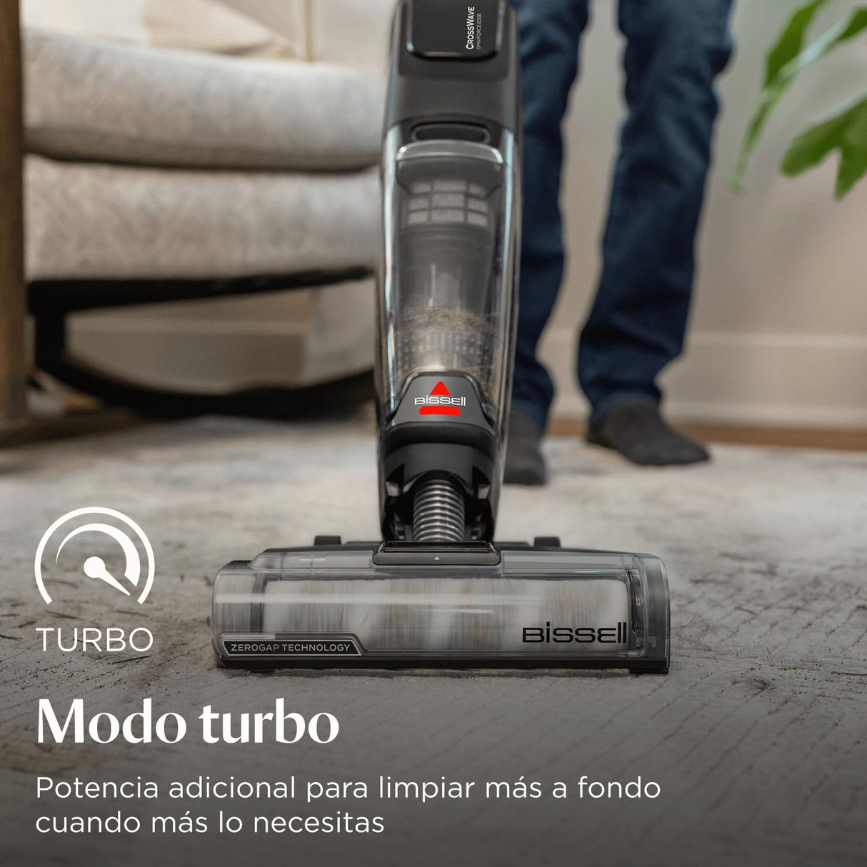 Bissell CrossWave OmniForce Edge, Aspiradora de Mano Sin Cable, Aspirado y Mopa al Mismo Tiempo o Solo Modo Aspirado, Escoba Vertical Potente, Tecnología ZeroGap, 240m² Limpieza Multisuperficie, 4017N