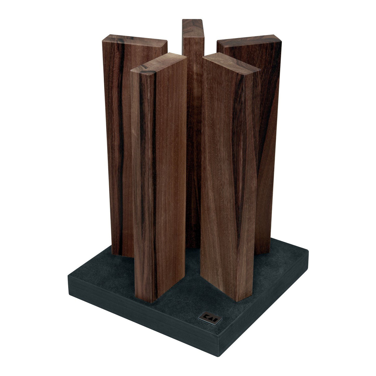 KAI Bloque de cuchillos magnético Stonehenge de nogal con base de granito - Madera premium - Espacio para 10 cuchillos - Dimensiones 21 x 21 x 28-30 cm