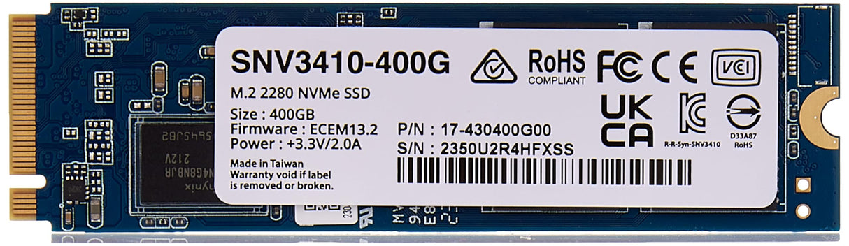 Synology SNV3410 400GB M.2 2280 NVMe PCIe 3x4 SSD