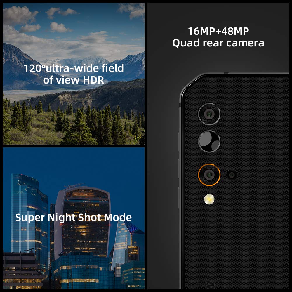 Blackview Móvil Resistente, BV9900E Android 10 Impermeable Smartphone,Helio P90 Octa-Core,6GB+128GB,128GB SD, 48MP+16MP,IP68/IP69,NFC/Face ID/GPS