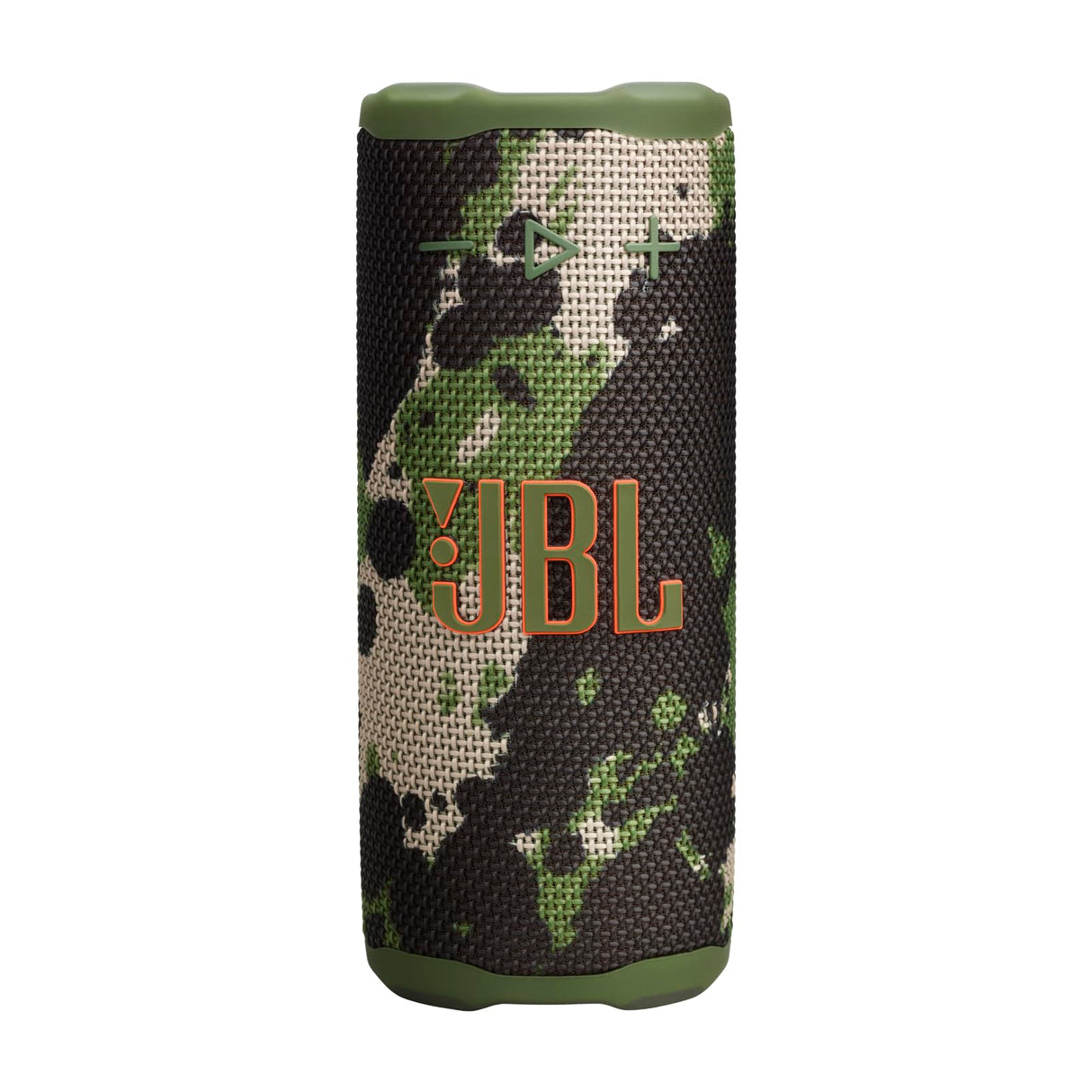 JBL Grip, altavoz Bluetooth compacto, sonido JBL Pro, AI Sound Boost, resistencia al agua IP68, luz ambiental, autonomía 14 h, conexión multi-altavoz Auracast, aplicación JBL Portable, verde camuflaje