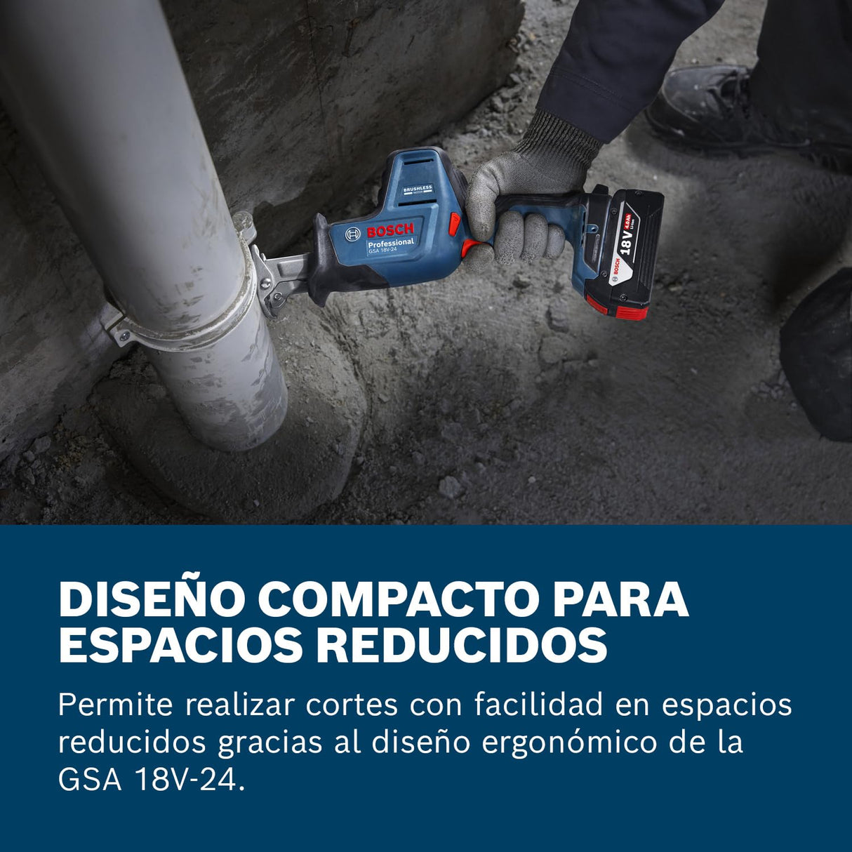 Bosch Professional 18V System Sierra Sable a Batería GSA 18V-24 (incl. hoja de sierra S922EF, S2345X)