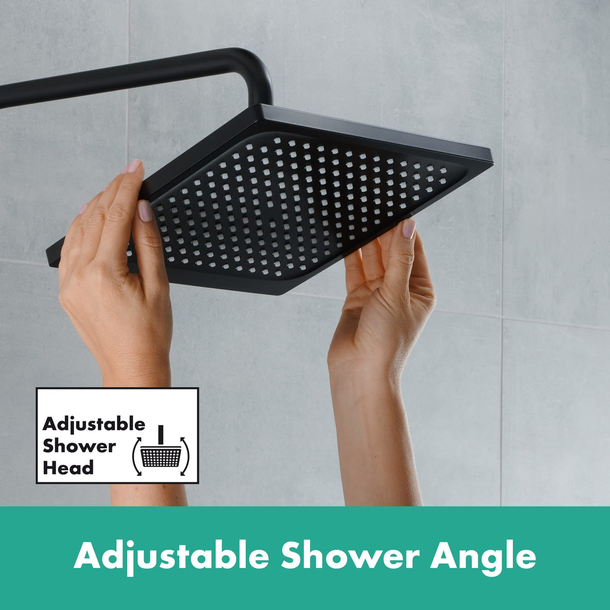 hansgrohe Vernis Shape Sistema de ducha con termostato de bañera 240, 1 tipo de chorro, negro mate, 26900670