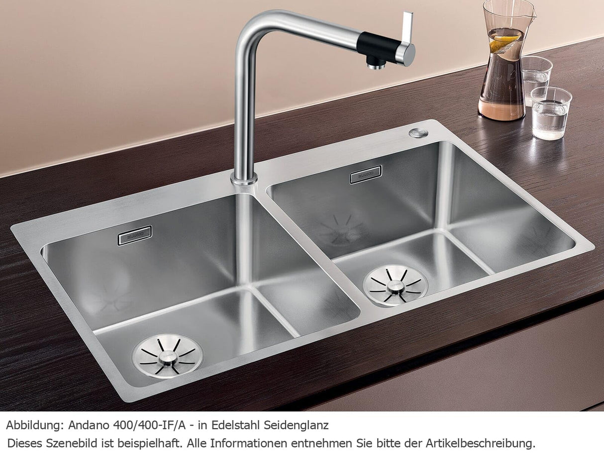 Blanco 525249 Fregadero de cocina de acero inoxidable, 400mm/400mm